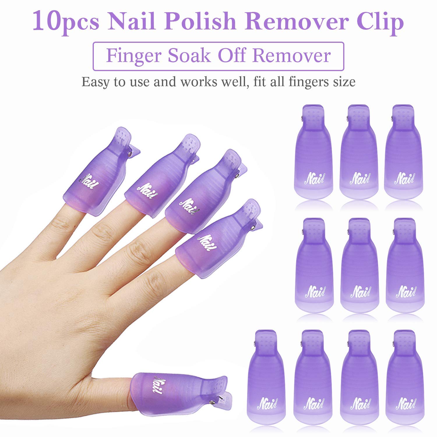 10Pcs Plastic Nail Art Soak Of - Nail Tech Accessories 评论和价格