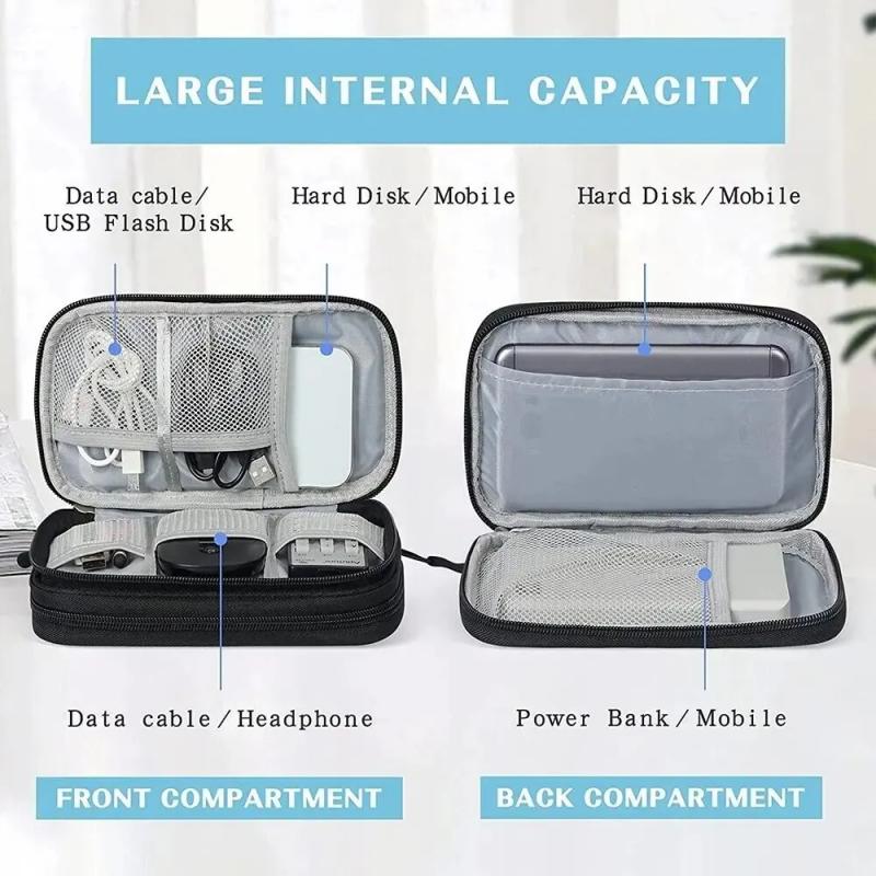 1PCS Grey/Black/Pink/Navy NEW  - Cable Organizer Bag 评论和价格