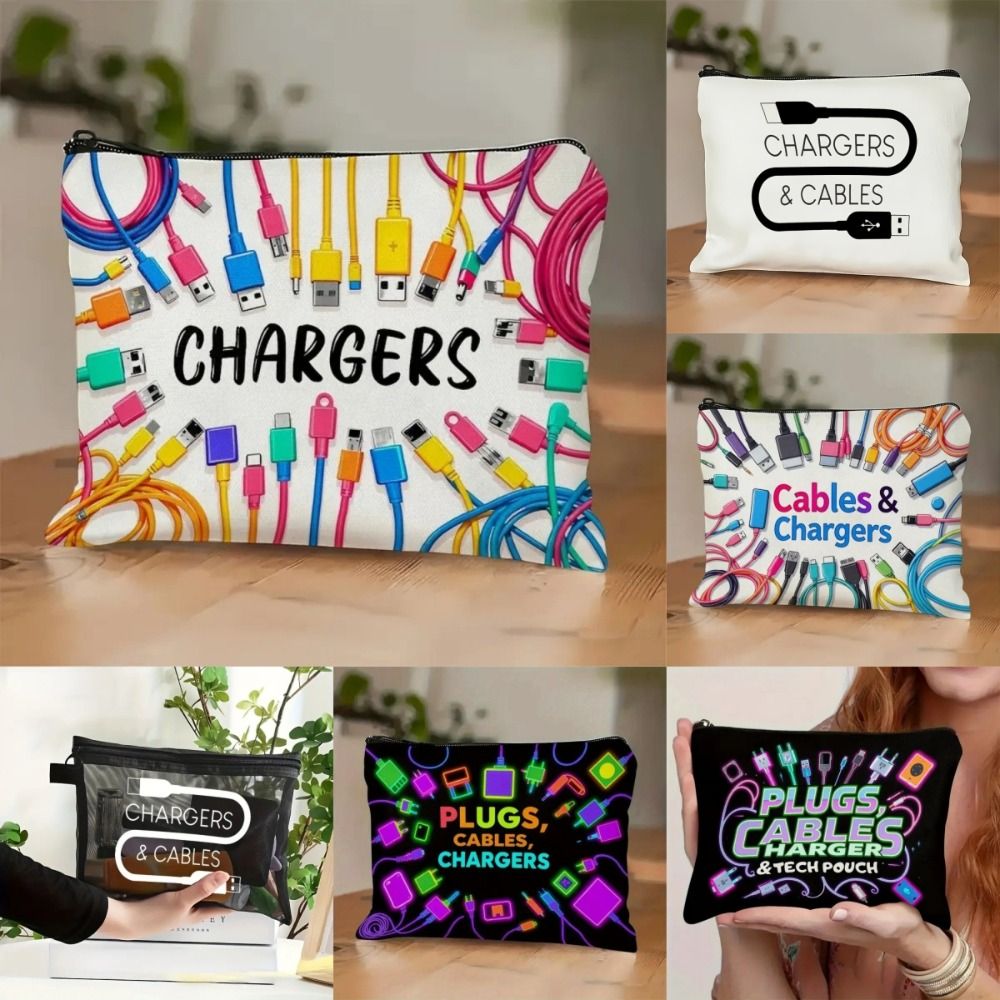New Canvas Charger Storage Pou - Cable Organizer Bag 评论和价格